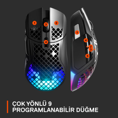 SteelSeries Aerox 5 RGB Kablosuz Gaming Mouse - Görsel 4