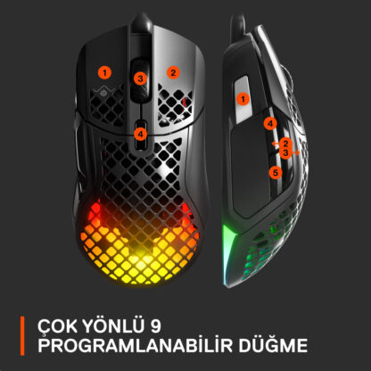 SteelSeries Aerox 5 RGB Kablolu Gaming Mouse - Görsel 3